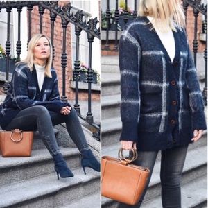 J. Crew Navy Plaid Cardigan